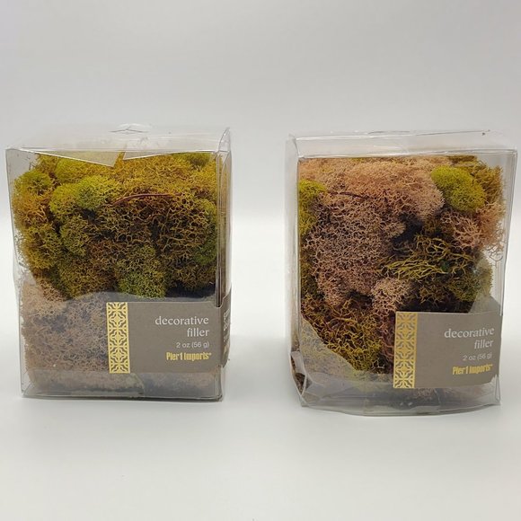 Pier 1 Imports Decorative Filler  2 Boxes Green and Brown Moss New - Picture 1 of 5